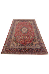 Amazing Hand Knotted Vintage Qashoun Wool Area Rug 12.11 x 8.5 Ft
