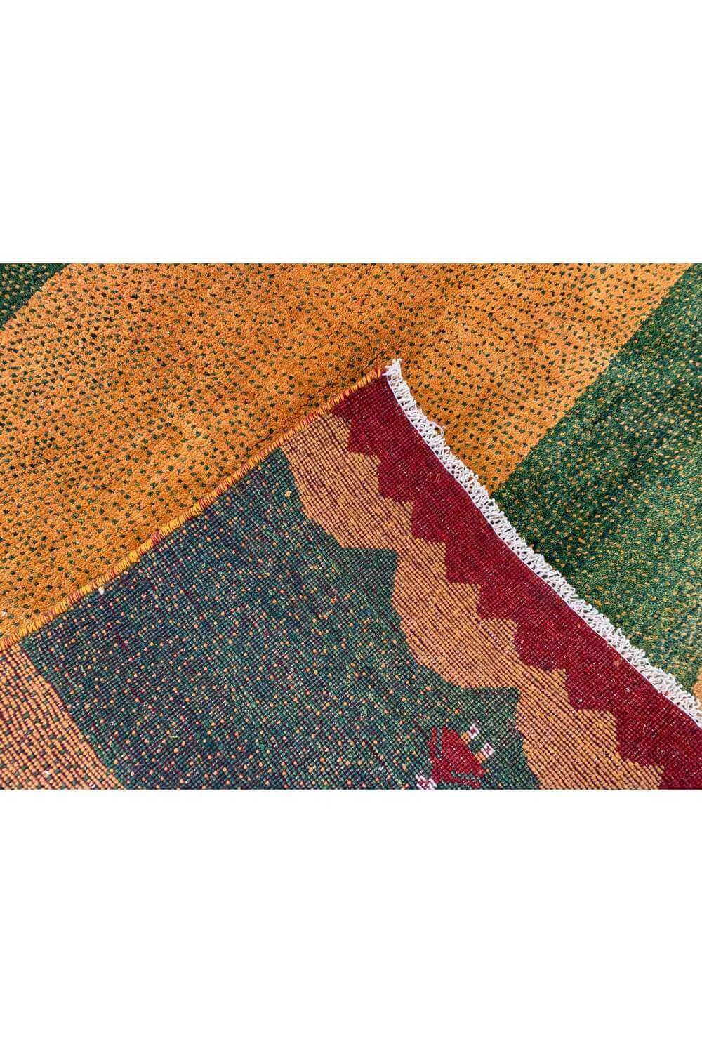 Amazing Hand Knotted Vintage Afghan Gabbah Pictorial Wool Area Rug 9.0 x 8.11 Ft