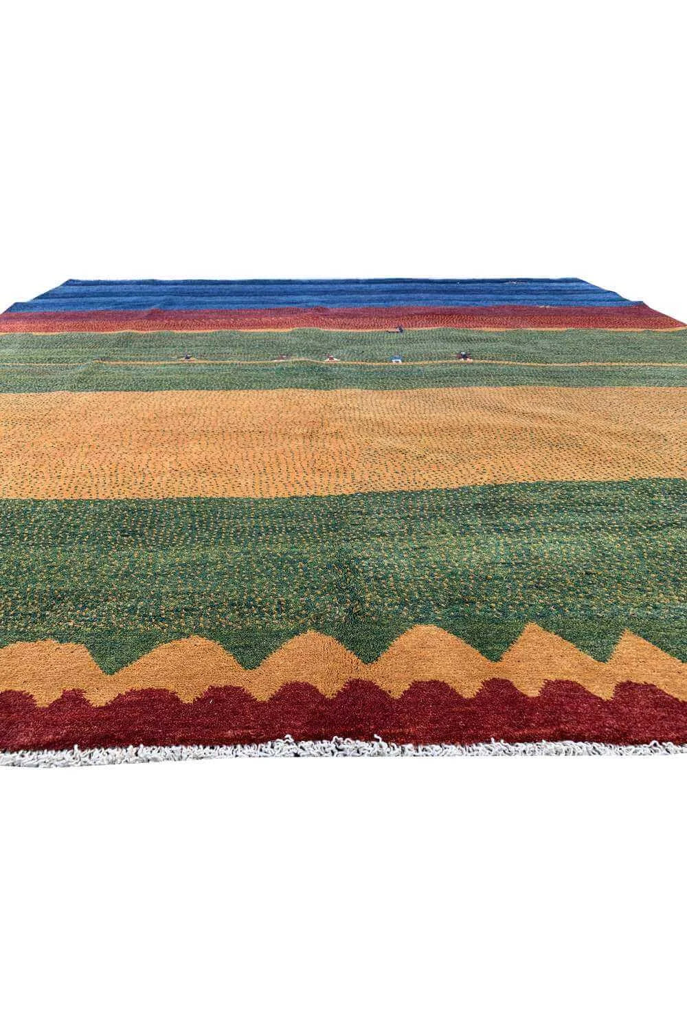 Amazing Hand Knotted Vintage Afghan Gabbah Pictorial Wool Area Rug 9.0 x 8.11 Ft