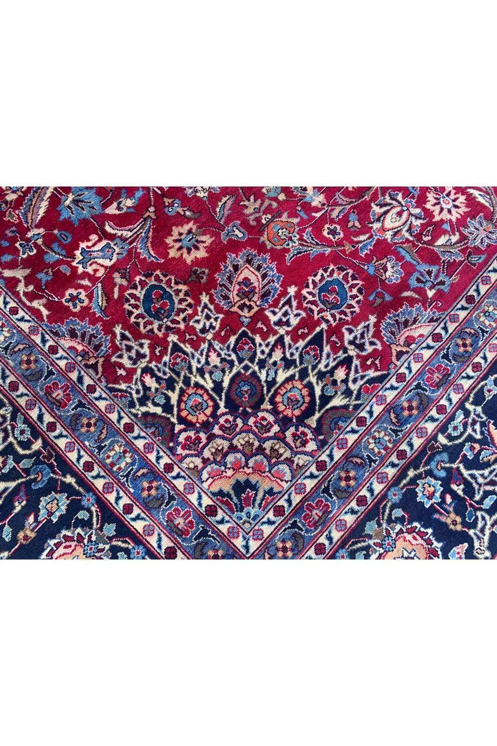 Amazing Hand Knotted Vintage Qashoun Wool Area Rug 12.11 x 9.9 Ft