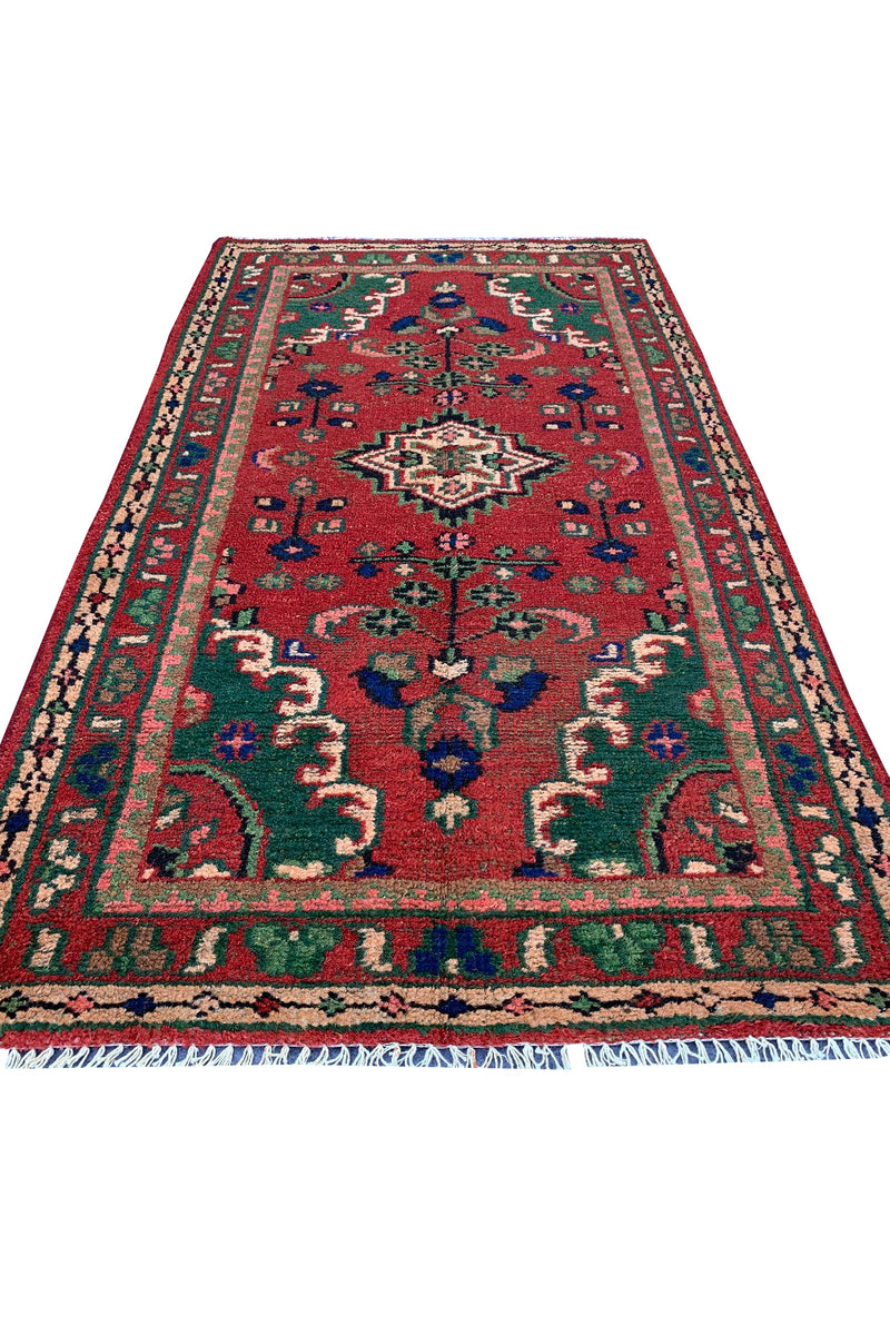 DISTRESSED HAND KNOTTED BIJOUR WOOL AREA RUG 6.1 X 3.4 FT (667 GER)