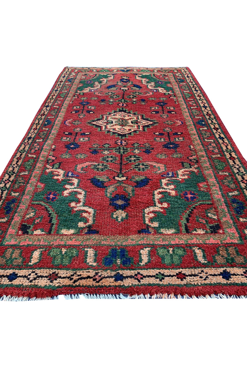 DISTRESSED HAND KNOTTED BIJOUR WOOL AREA RUG 6.1 X 3.4 FT (667 GER)