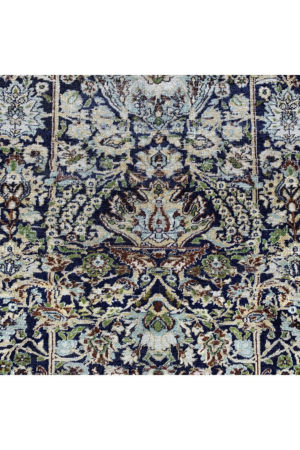 DISTRESSED HAND KNOTTED VINTAGE KASHMIRI SILK AREA RUG 5.9 X 4.0 FT (668 GER)