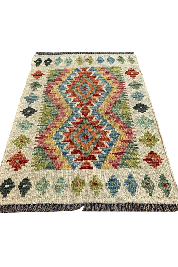 MODERN CHOBI KILIM 2.9 x 2.1 Ft