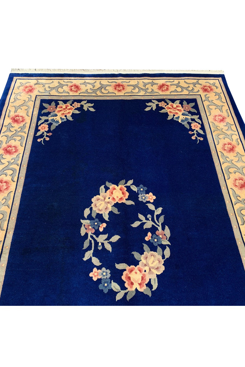 AUTHENTIC HAND KNOTTED VINTAGE TIBET WOOL AREA RUG 9.3 X 6.0 FT (453 GER)
