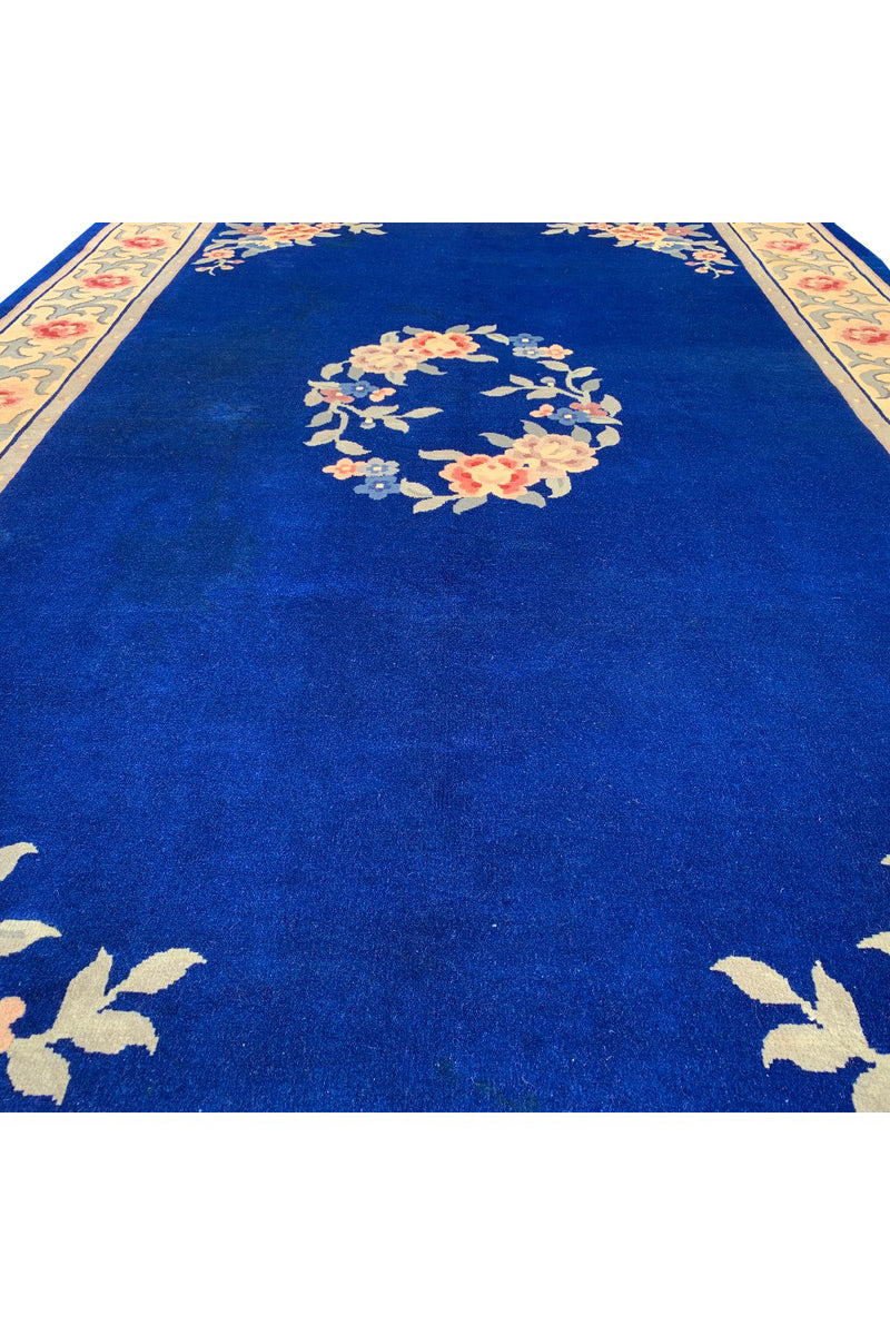 AUTHENTIC HAND KNOTTED VINTAGE TIBET WOOL AREA RUG 9.3 X 6.0 FT (453 GER)
