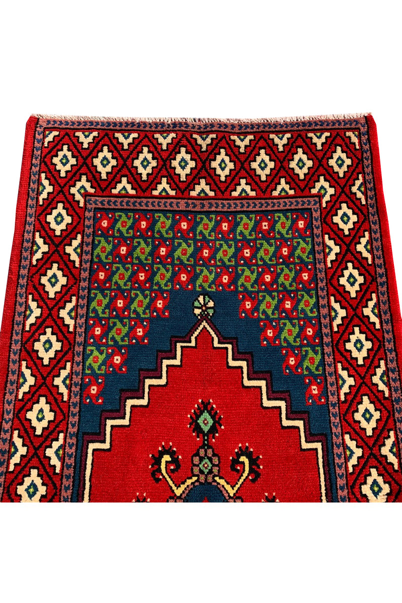 AUTHENTIC HAND KNOTTED VINTAGE MOROCCO WOOL AREA RUG 6.9 X 3.1 FT (596 GER)