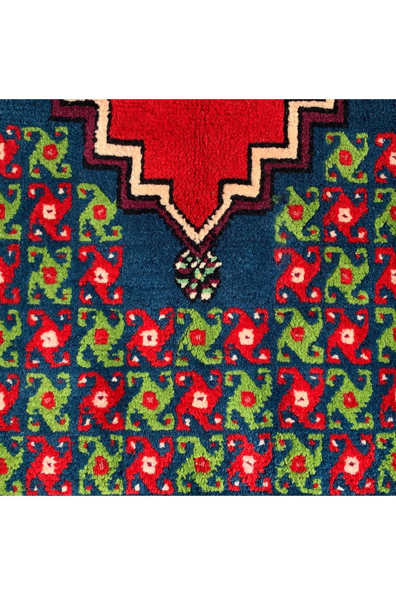 AUTHENTIC HAND KNOTTED VINTAGE MOROCCO WOOL AREA RUG 6.9 X 3.1 FT (596 GER)
