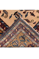 DISTRESSED HAND KNOTTED VINTAGE PICTORIAL SHRZ WOOL AREA RUG 10.9 X 7.6 FT (462 GER)