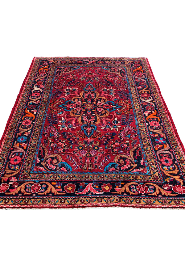 AUTHENTIC HAND KNOTTED VINTAGE HAMIDOUN WOOL AREA RUG 7.6 X 5.8 FT (490 GER)