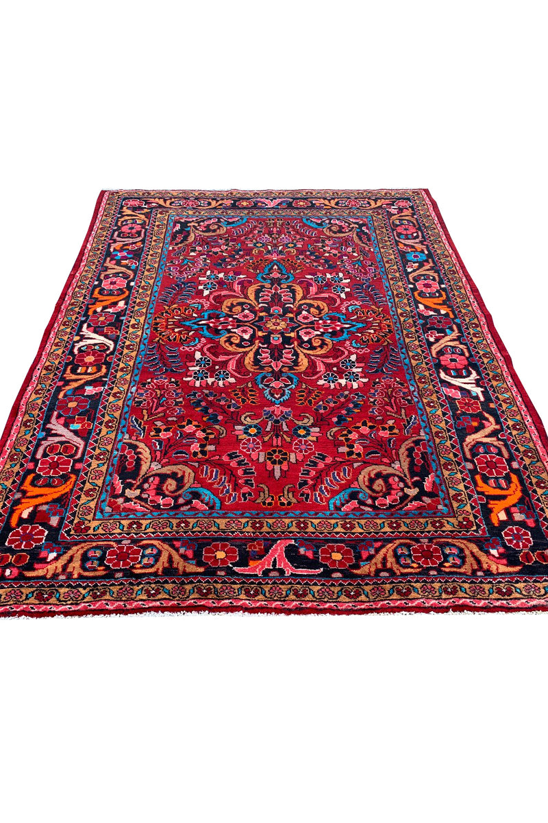 AUTHENTIC HAND KNOTTED VINTAGE HAMIDOUN WOOL AREA RUG 7.6 X 5.8 FT (490 GER)
