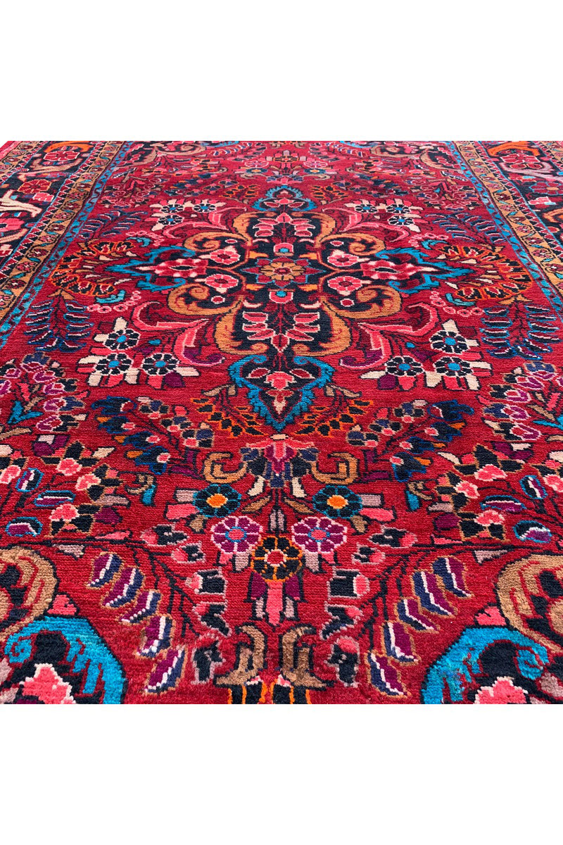 AUTHENTIC HAND KNOTTED VINTAGE HAMIDOUN WOOL AREA RUG 7.6 X 5.8 FT (490 GER)