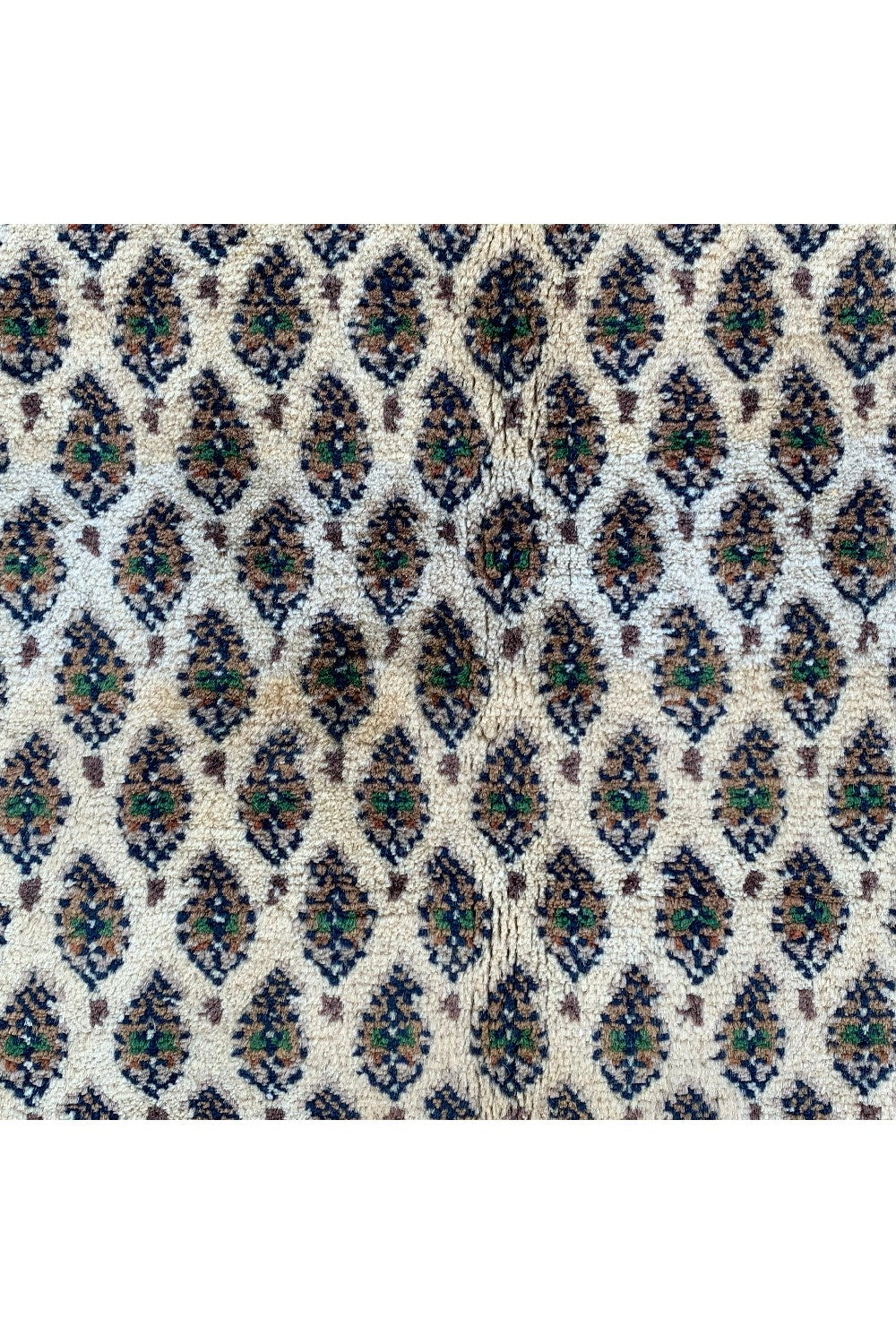 AUTHENTIC HAND KNOTTED VINTAGE BADAM GUL WOOL AREA RUG 5.10 X 4.1 FT (466 GER)