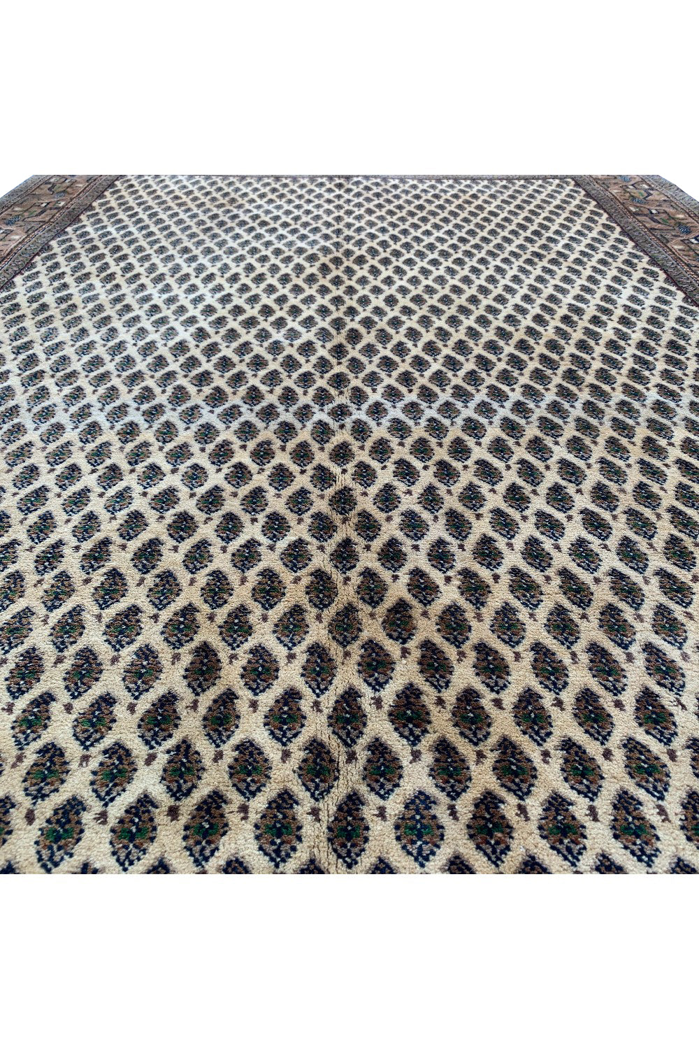 AUTHENTIC HAND KNOTTED VINTAGE BADAM GUL WOOL AREA RUG 5.10 X 4.1 FT (466 GER)