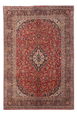Amazing Hand Knotted Vintage Tribal Qashoun Wool Area Rug 14.6 x 10.6 Ft