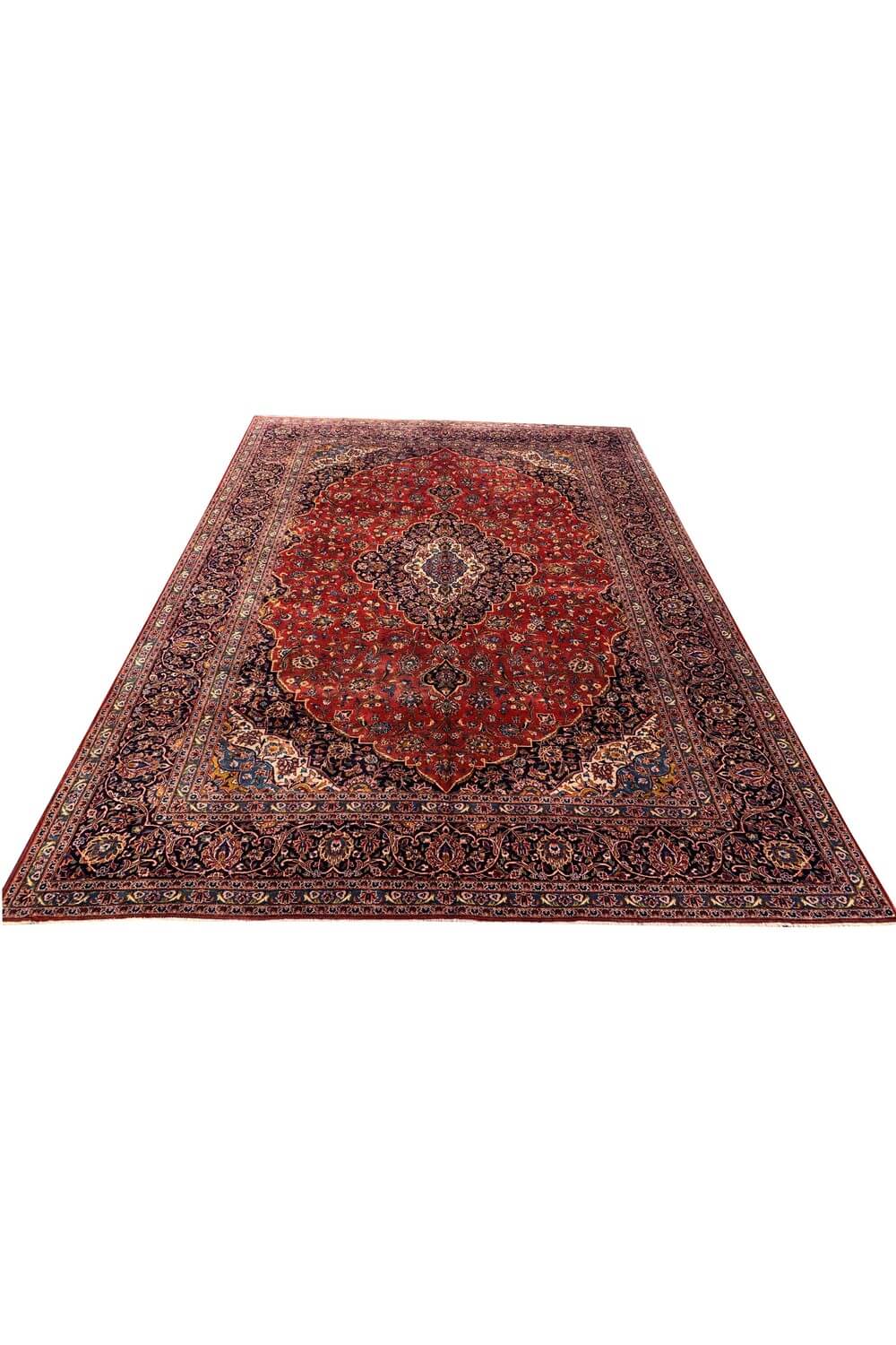 Authentic Hand Knotted Vintage Qashoun Wool Area Rug 14.6 x 9.11 Ft