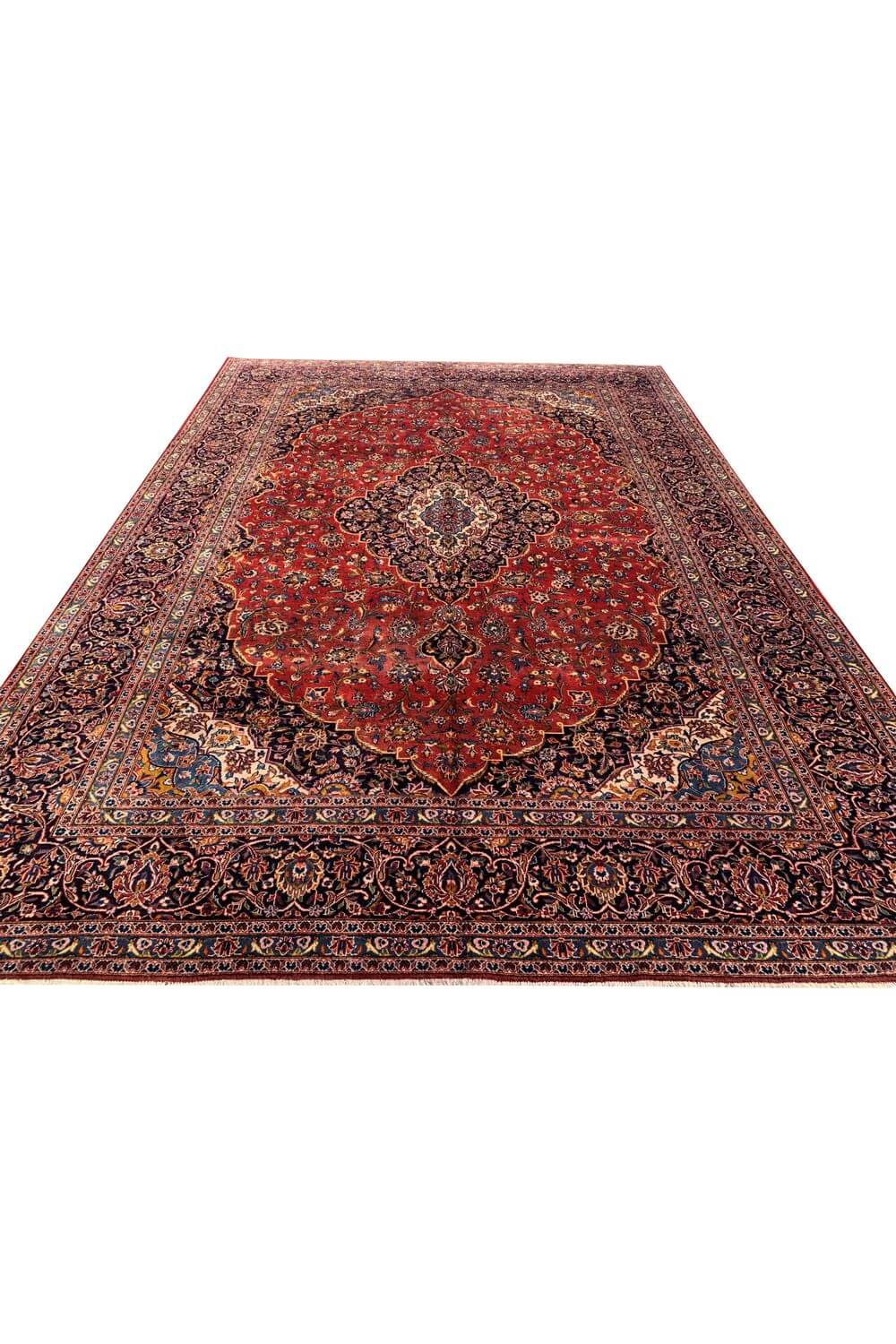 Authentic Hand Knotted Vintage Qashoun Wool Area Rug 14.6 x 9.11 Ft