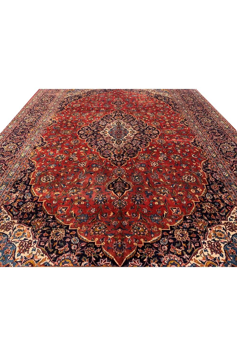 Authentic Hand Knotted Vintage Qashoun Wool Area Rug 14.6 x 9.11 Ft