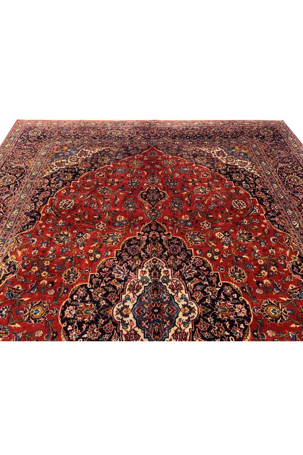 Authentic Hand Knotted Vintage Qashoun Wool Area Rug 14.6 x 9.11 Ft