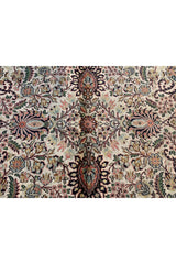 Authentic Hand Knotted Vintage Kashmiri Silk Area Rug 11.2 x 7.11 Ft