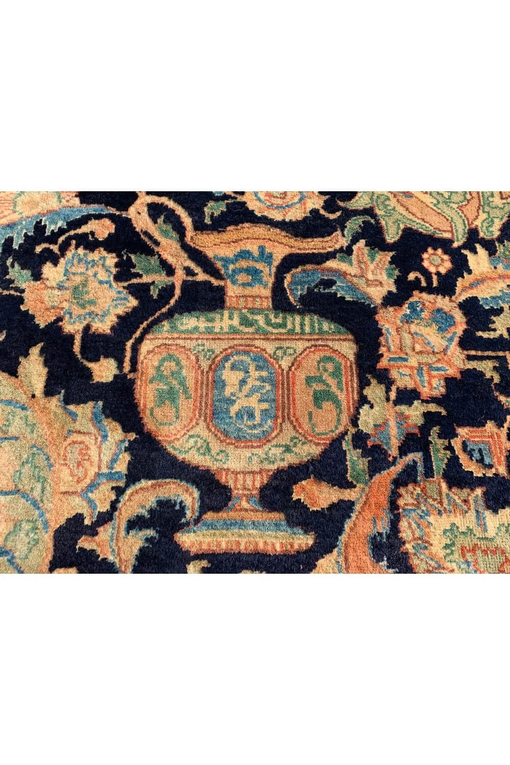 Authentic Hand Knotted Antique Kashmour Pictorial Wool Area Rug 12.7 x 9.7 Ft