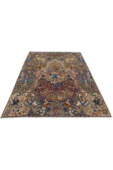 Authentic Hand Knotted Vintage Kashmour Hunting Pictorial Wool Area Rug 12.8x 9.8 Ft