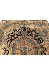 Authentic Hand Knotted Antique Kashmour Pictorial Wool Area Rug 12.7 x 9.7 Ft