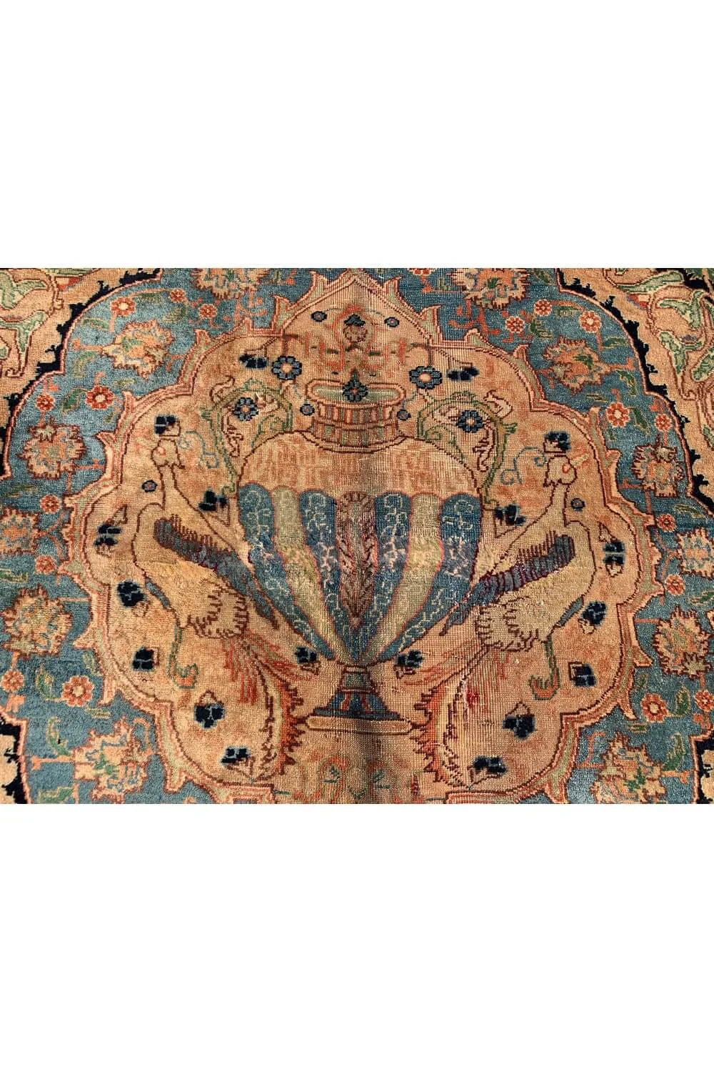 Authentic Hand Knotted Antique Kashmour Pictorial Wool Area Rug 12.7 x 9.7 Ft