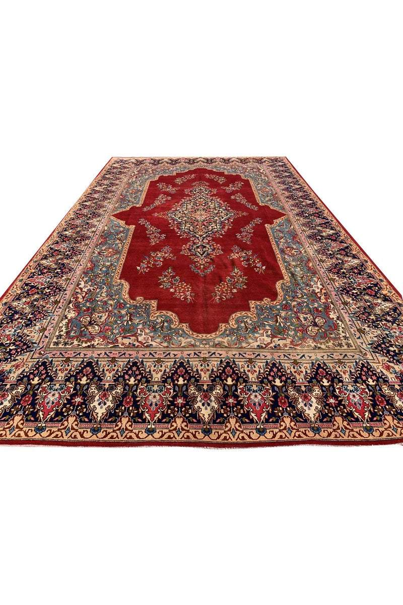 Authentic Hand Knotted Vintage Qirmoun Wool Area Rug 16.4 x 9.10 Ft