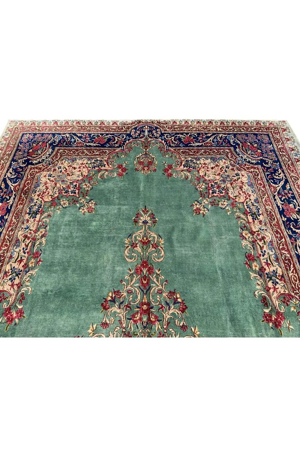 Authentic Hand Knotted Vintage Qirmoun Wool Area Rug 11.9 x 8.0 Ft