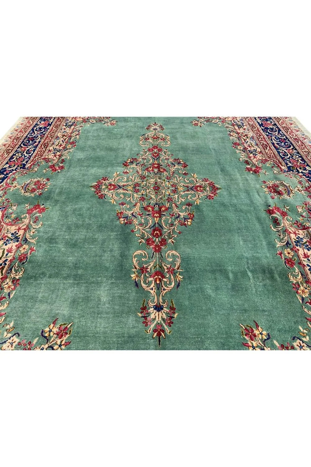 Authentic Hand Knotted Vintage Qirmoun Wool Area Rug 11.9 x 8.0 Ft