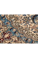 Authentic Hand Knotted Vintage Naeen Wool Area Rug 12.11 x 9.7 Ft