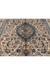 Authentic Hand Knotted Vintage Naeen Wool Area Rug 12.11 x 9.7 Ft