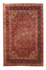 Authentic Hand Knotted Antique Qashoun Wool Area Rug 13.7x 9.11 Ft