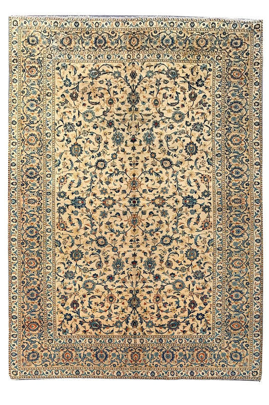 Amazing Hand Knotted Vintage Qashoun Wool Area Rug 13.5 x 9.6 Ft