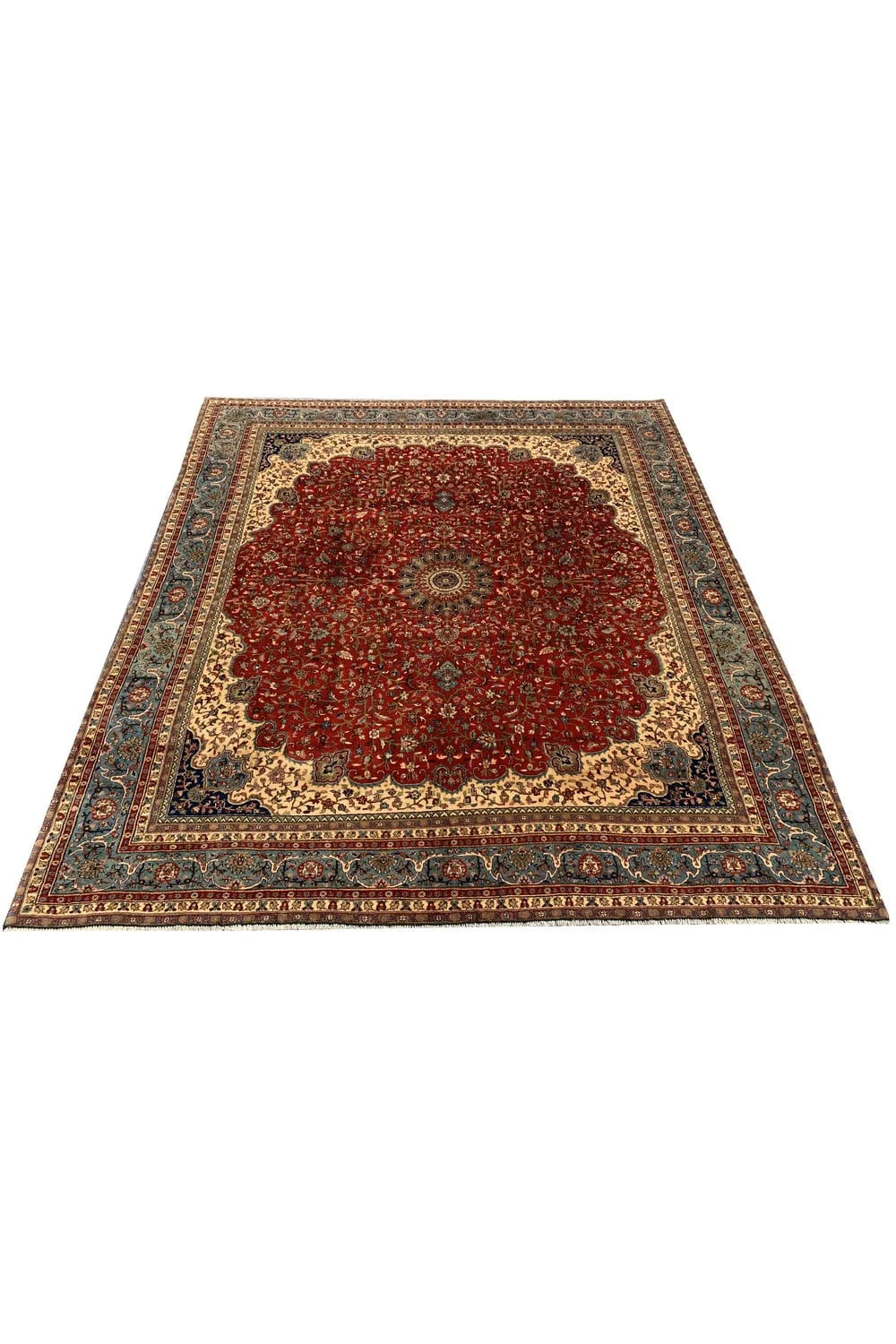 Authentic Hand Knotted Vintage Qashoun Wool Area Rug 9 x 8 Ft