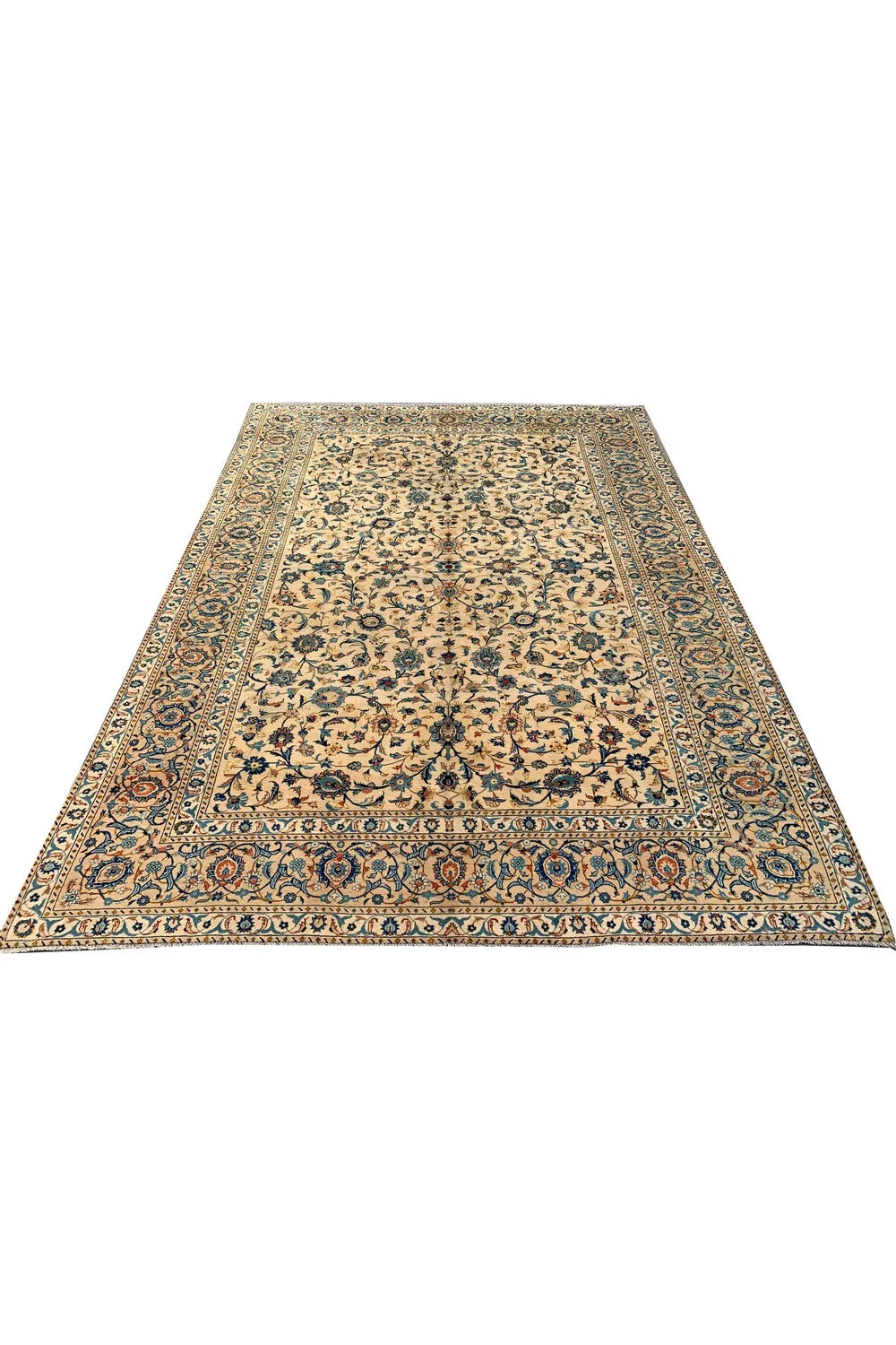 Amazing Hand Knotted Vintage Qashoun Wool Area Rug 13.5 x 9.6 Ft