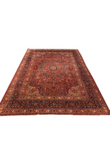 Authentic Hand Knotted Antique Qashoun Wool Area Rug 13.7x 9.11 Ft