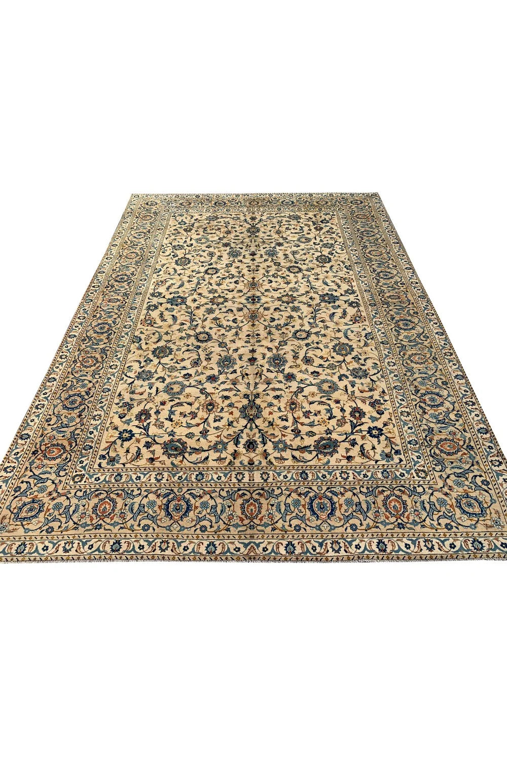 Amazing Hand Knotted Vintage Qashoun Wool Area Rug 13.5 x 9.6 Ft