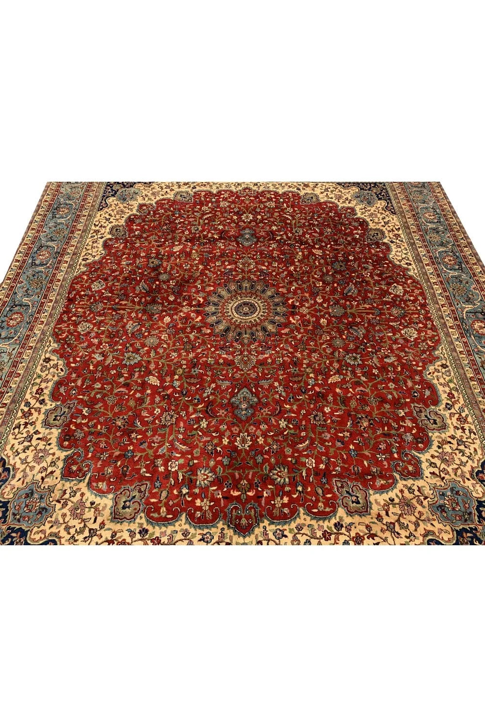 Authentic Hand Knotted Vintage Qashoun Wool Area Rug 9 x 8 Ft