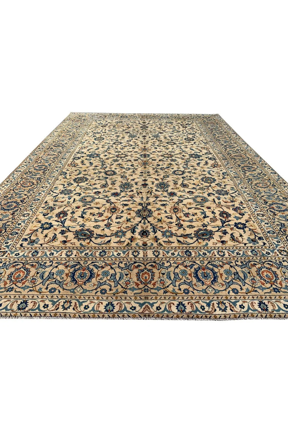 Amazing Hand Knotted Vintage Qashoun Wool Area Rug 13.5 x 9.6 Ft