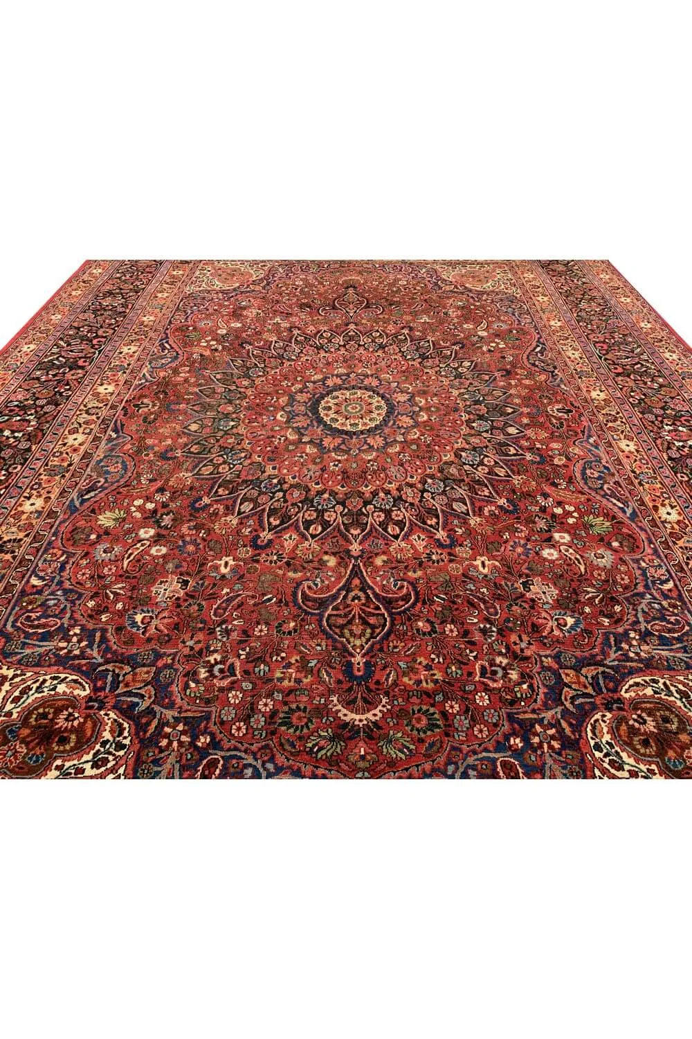 Authentic Hand Knotted Antique Qashoun Wool Area Rug 13.7x 9.11 Ft