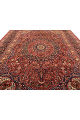 Authentic Hand Knotted Antique Qashoun Wool Area Rug 13.7x 9.11 Ft