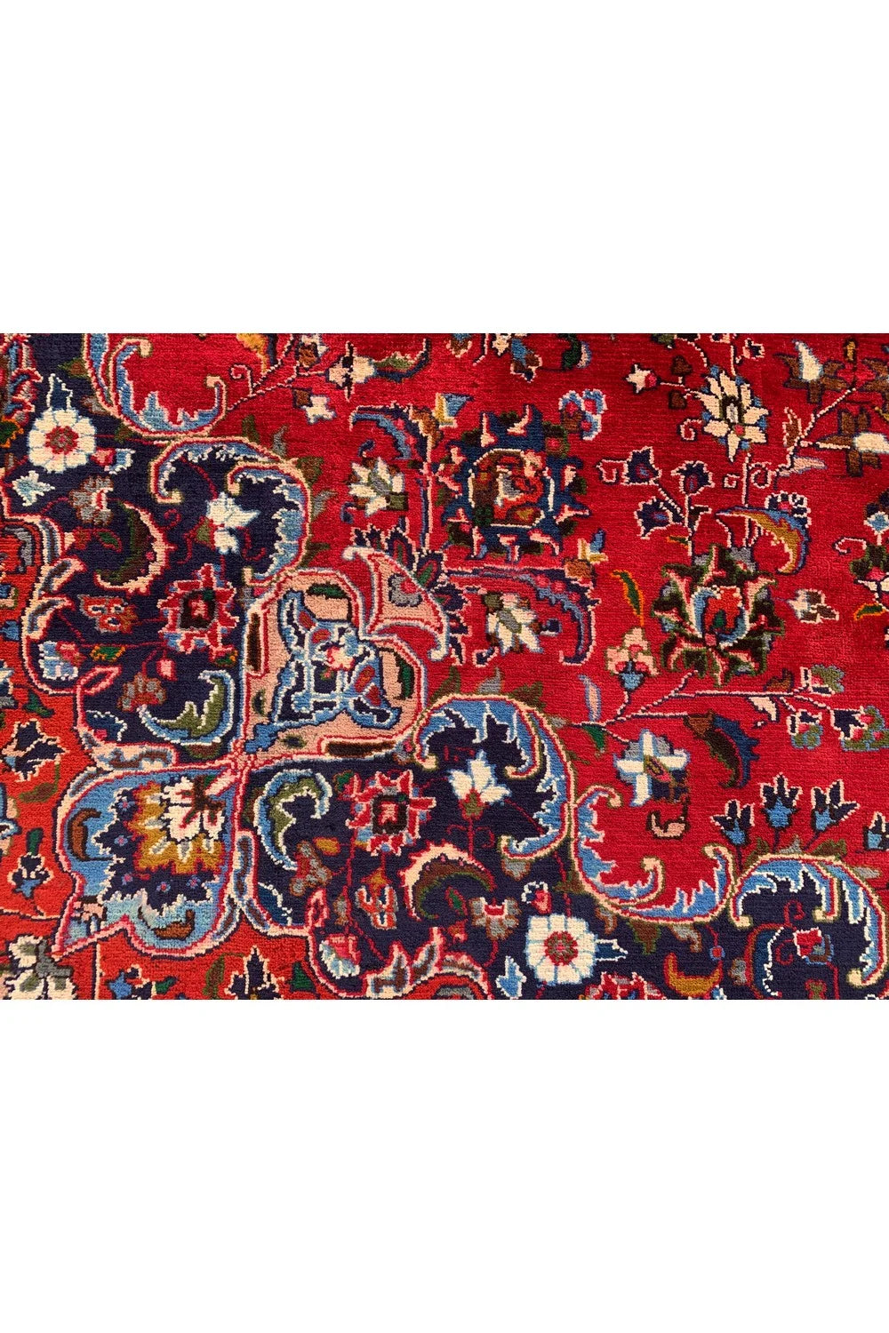 Authentic Hand Knotted Vintage Qashoun Wool Area Rug 12.8 x 9.4 Ft