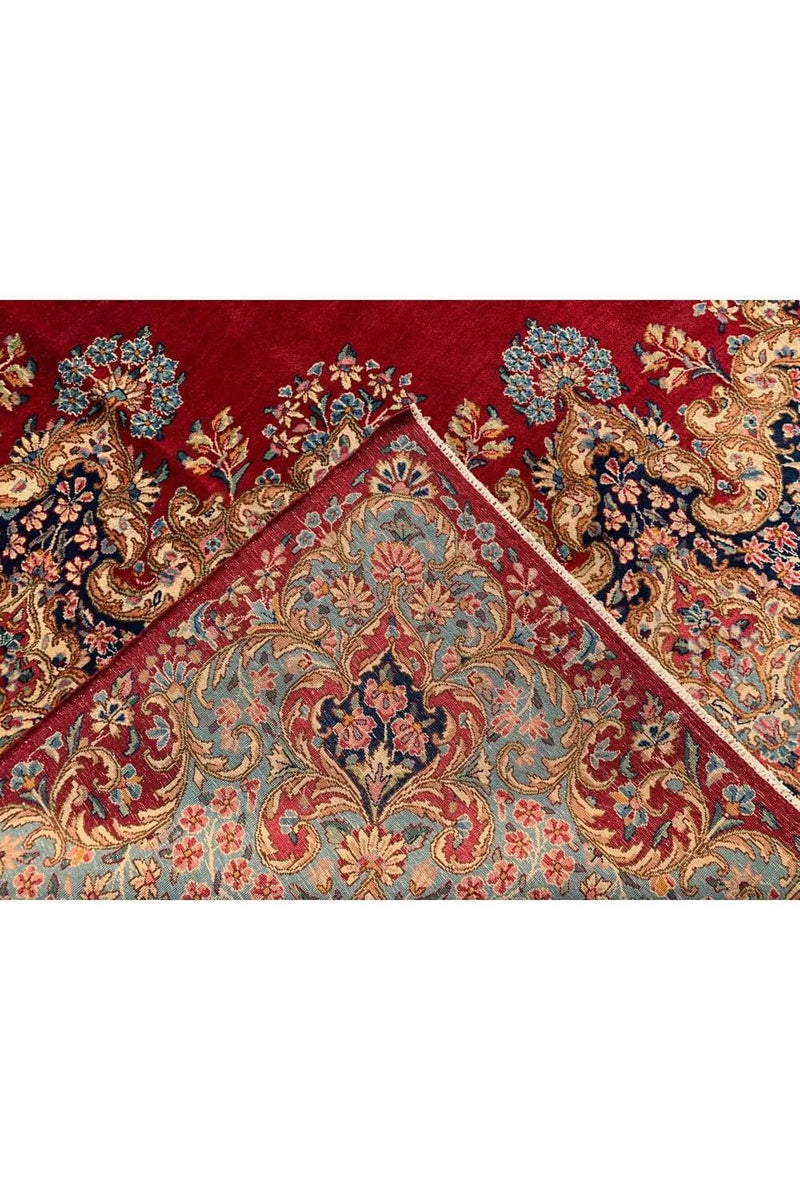 Authentic Hand Knotted Vintage Qirmoun Wool Area Rug 13.6 x 9.8 Ft
