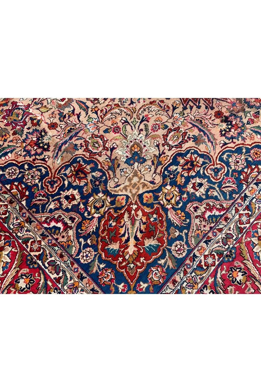 Authentic Hand Knotted Vintage Qirmoun Wool Area Rug 12.8 x 9.9 Ft