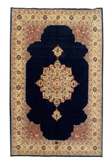 Authentic Hand Knotted Vintage Qirmoun Pictorial Wool Area Rug 11.7 x 8.2 Ft