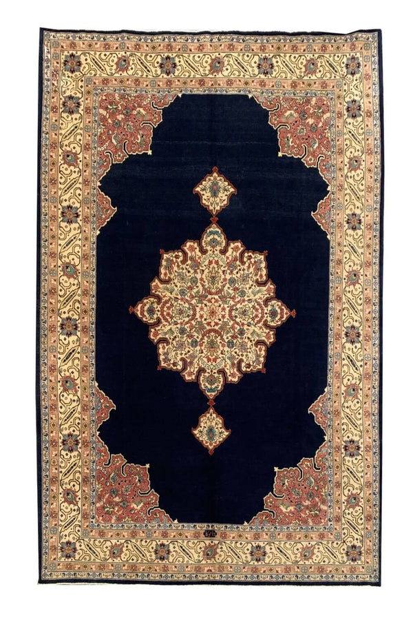 Authentic Hand Knotted Vintage Qirmoun Pictorial Wool Area Rug 11.7 x 8.2 Ft
