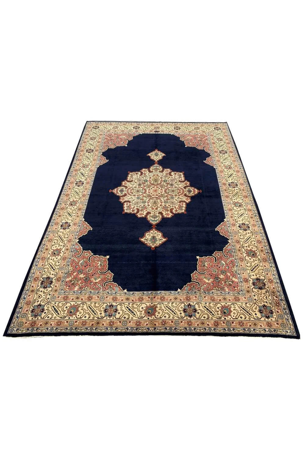 Authentic Hand Knotted Vintage Qirmoun Pictorial Wool Area Rug 11.7 x 8.2 Ft