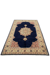 Authentic Hand Knotted Vintage Qirmoun Pictorial Wool Area Rug 11.7 x 8.2 Ft
